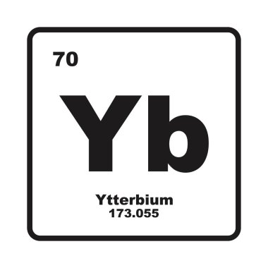 Periyodik tabloda Ytterbium simgesi, kimyasal element