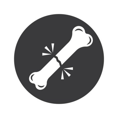 Kırık kemik simgesi, vektör illüstrasyon şablonu tasarımı