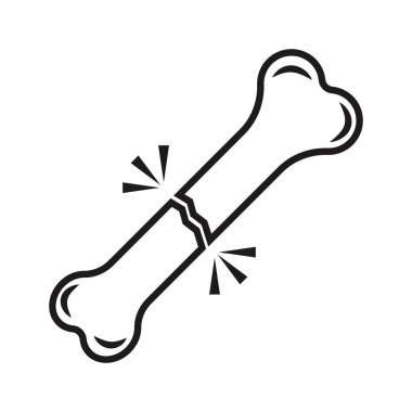 Kırık kemik simgesi, vektör illüstrasyon şablonu tasarımı