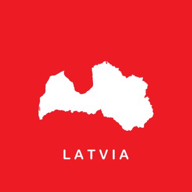 Letonya harita simgesi, vektör illüstrasyon sembolü tasarımı