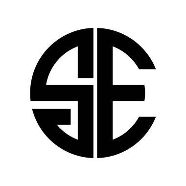 SE harfi logosu, sembol simgesi şablonu tasarımı