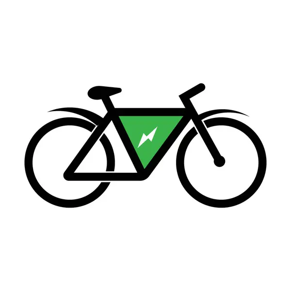 Иллюстрация Иконок Электрического Велосипеда Стоковый вектор