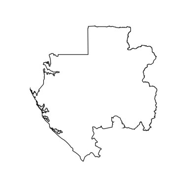 Gabon ülke haritası simgesi, vektör illüstrasyon simgesi arkaplan