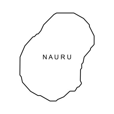 Nauru harita simgesi vektör illüstrasyon sembolü tasarımı