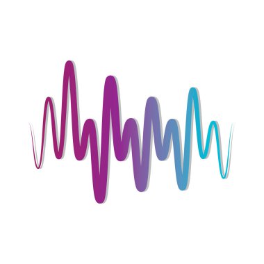 Ses dalgası logo vektör çizim şablonu tasarımı