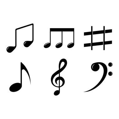 Müzik nota simgesi, vektör illüstrasyon sembolü tasarımı