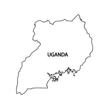 Uganda harita simgesi, vektör illüstrasyon sembolü tasarımı