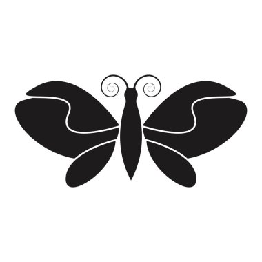 Kelebek simgesi vektör çizim şablonu tasarımı