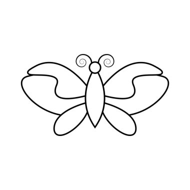 Kelebek simgesi vektör çizim şablonu tasarımı