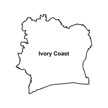 Fildişi Sahil Haritası ikon vektör resimleme arkaplanı