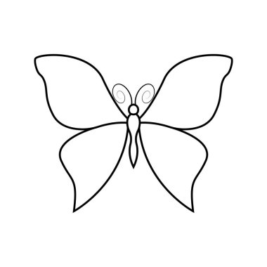 Kelebek simgesi vektör çizim şablonu tasarımı