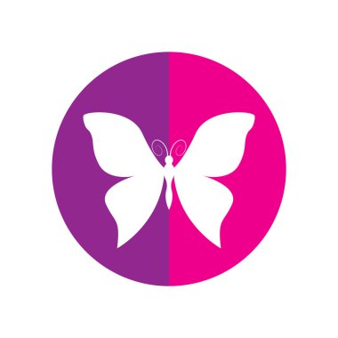 Kelebek simgesi vektör çizim şablonu tasarımı