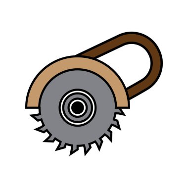 Elektrikli testere simgesi vektör çizim şablonu tasarımı