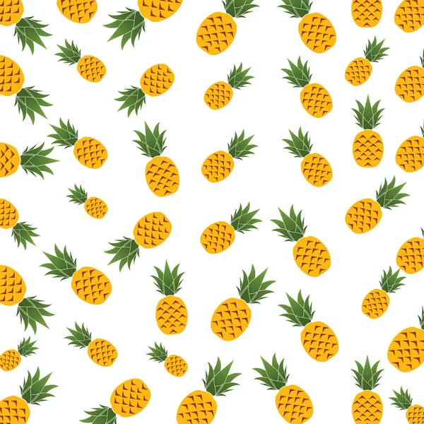 Beyaz arkaplanda ananas deseni var.