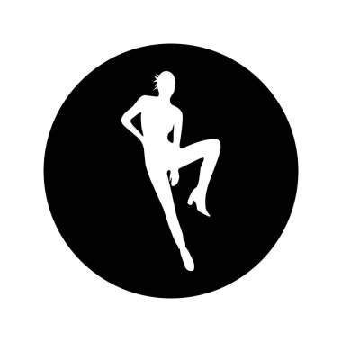 Kadın modelin silueti, moda mankeni, vektör çizimi, kadın tasarımı.