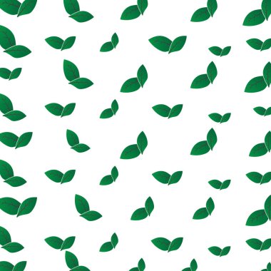 Beyaz arkaplan üzerinde yeşillik olan kusursuz desen