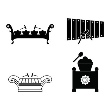 Gamelan 'ın vektör simgesi, geleneksel Endonezya müzik aleti, illüstrasyon sembolü tasarımı