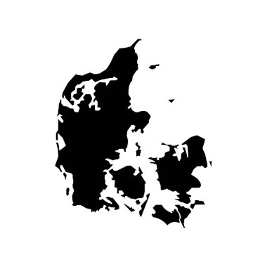 Danimarka harita simgesi illüstrasyon tasarımı