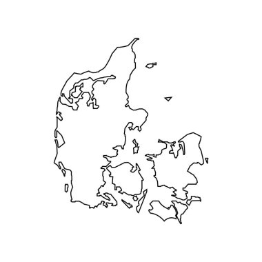 Danimarka harita simgesi illüstrasyon tasarımı