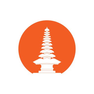 Tapınak simgesi illüstrasyon temel tasarımı