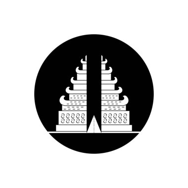 Tapınak simgesi illüstrasyon temel tasarımı