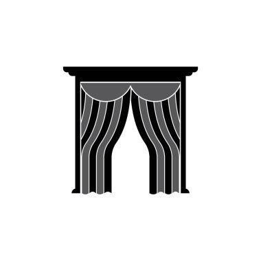 perde illüstrasyon simgesi element tasarımı