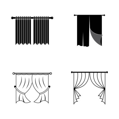 perde illüstrasyon simgesi element tasarımı