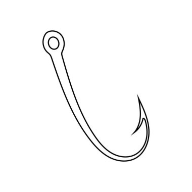 Balık kancası logosu çizim elemanı tasarımı