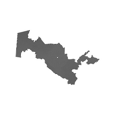Özbekistan haritası simge tasarımı