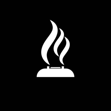 Modern gaz ocağı logosu illüstrasyon elementi tasarımı