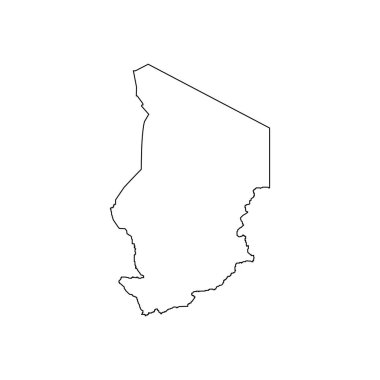 Chad harita simgesi çizimi ögesi tasarımı