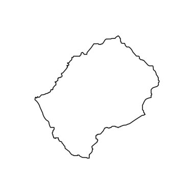 Lesotho Ülke Harita Simgesi Çizim Tasarımı