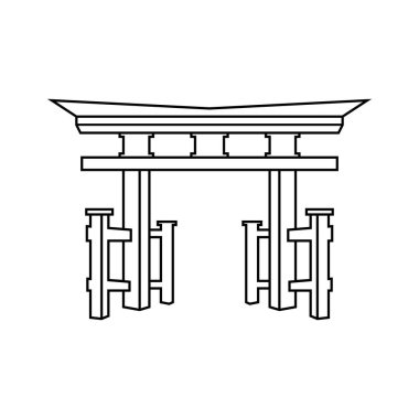 Torii Kapı Simgesi İllüstrasyon Element Tasarımı