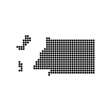 Ekvator Ginesi Haritası Simge Çizim Tasarımı