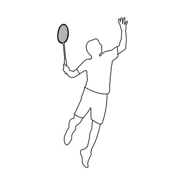 Badminton Oynayan Bir Kişinin Siluet Simgesi