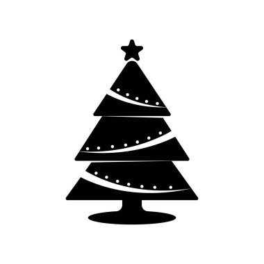Noel Ağacı Simgesi veya İllüstrasyon Element Tasarımı.