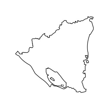 Nikaragua Harita İllüstrasyon Simgesi Element Tasarımı