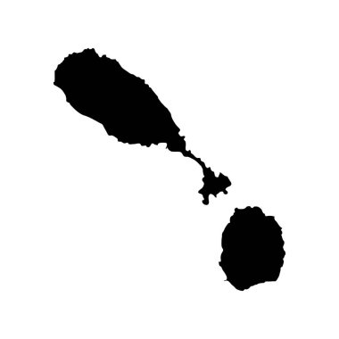 Saint Kitts ve Nevis Harita İllüstrasyon Simgesi Element Tasarımı