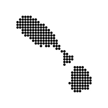 Saint Kitts ve Nevis Harita İllüstrasyon Simgesi Element Tasarımı