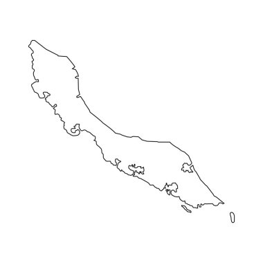 Curacao Harita İllüstrasyon Element Tasarımı