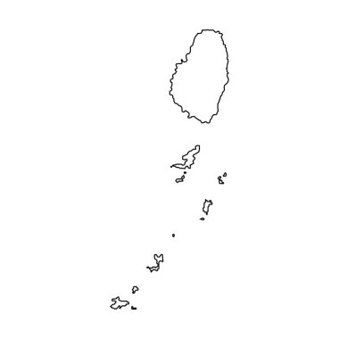 Saint Vincent ve Grenadines Harita Simge Element Tasarımı