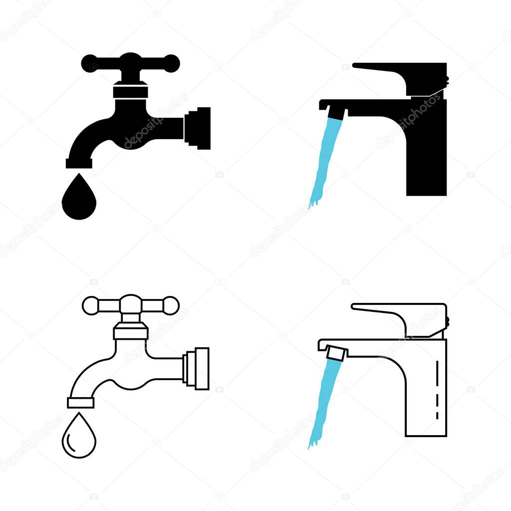 Faucet Illustration Element Logo Design