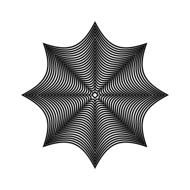 Kare geometrik soyut şekil. Monokrom biçimsiz şekil