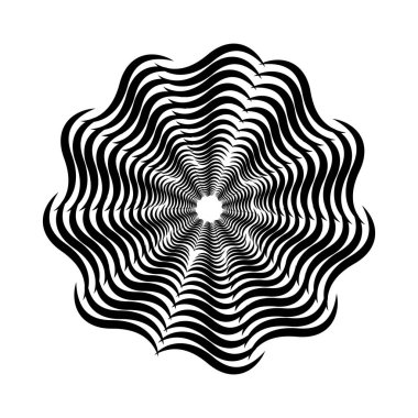 Katmanlı katmanlı tek renkli elementler. Radikal, ışıldayan şekil.