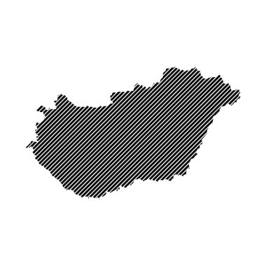 Macaristan Harita Simgesi İllüstrasyon Element Sembol Tasarımı