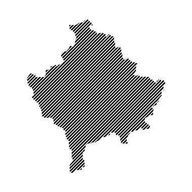Kosova Haritası Simge İllüstrasyon Element Tasarımı