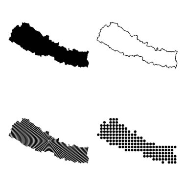 Nepal harita simgesi illüstrasyon tasarımı