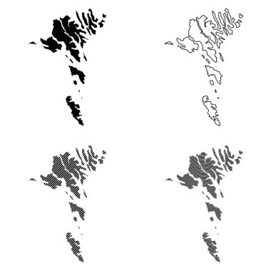 Faroe Adaları harita simgesi İllüstrasyon Element Tasarımı