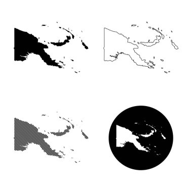 Papua Yeni Gine Haritası Simge İllüstrasyon Element Tasarımı