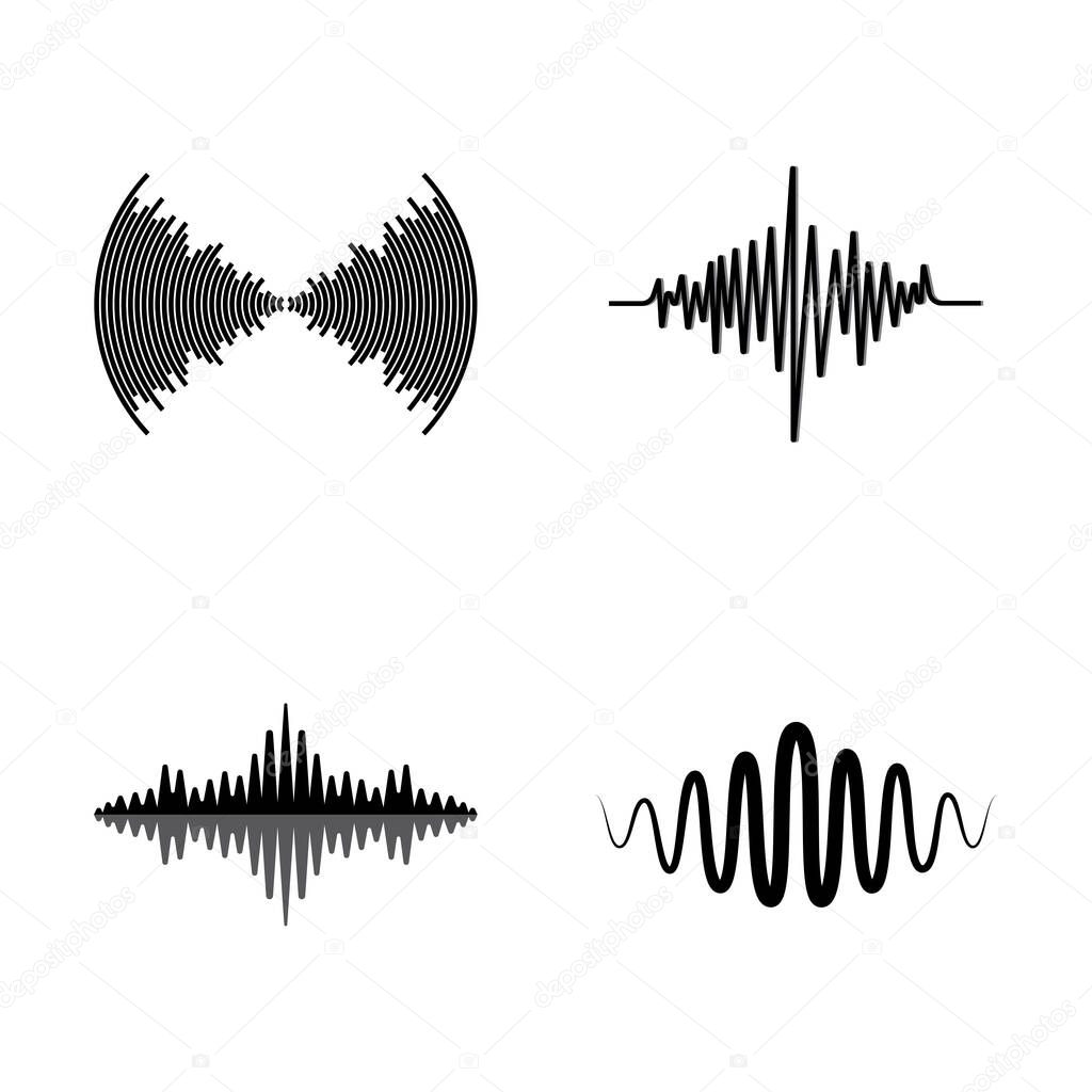 Sound wave icon stock illustration. Signal illustration and logo